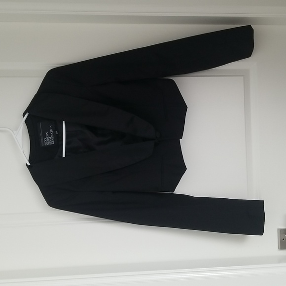 Black Cropped Blazer Jacket - Picture 1 of 7